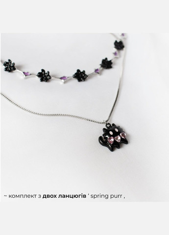 Набір двох ланцюжків для підлітка кавай кольє з чорним котиком fairycore підвіска з квіточками милі для пари фентезі indiekid No Brand (329892294)