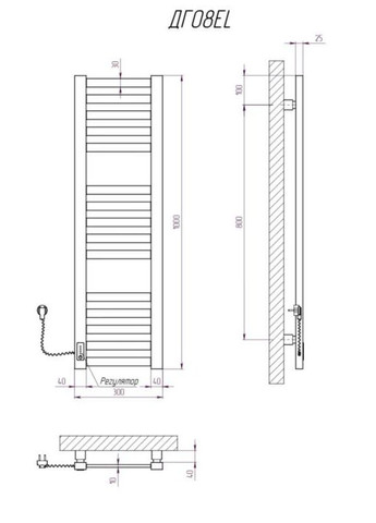 Сушарка для рушників Герда 1000х300/15 EL тайм. чорний Kosser (346048976)