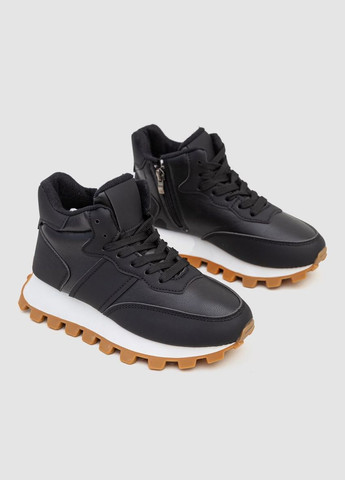 Кроссовки женские с мехом,, 243RGM93 Fashion чёрные всесезоны (313294372)