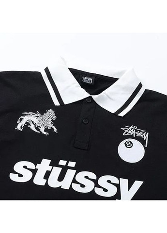 Черная футболка polo stussy, мужская футболка черного цвета No Brand