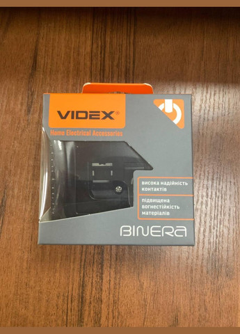 Розетка одинарная компьютерная черный графит BINERA Videx (355267822)