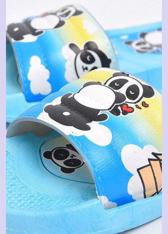 Шльопанці дитячі резинові блакитного кольору з малюнком Let's Shop (295012138)