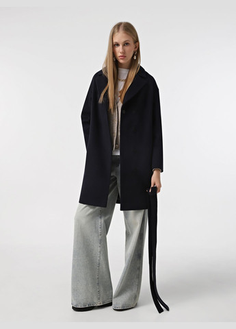 Темно-синє демісезонне Пальто демісезонне темно-синє 1187DBU однобортне DANNA