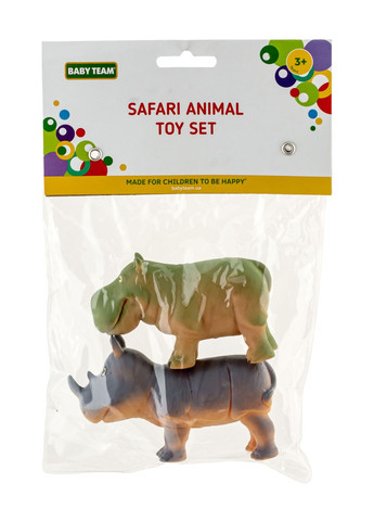 Набор игрушек Сафари 2 шт. (8755_набор с бегемотом) Baby Team 8755_набір з бегемотом (328394969)