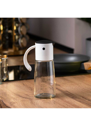 Пляшка дозатор для олії та оцту 300 мл з носиком і мірною шкалою Чорний HP16297B (A-032511) TS Kitchen (347628917)