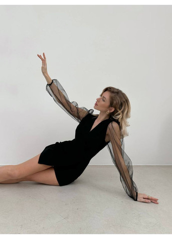 Женский комбинезон No Brand комбинезон-шорты однотонный чёрный повседневный, вечерний, деловой, кэжуал креп-дайвинг