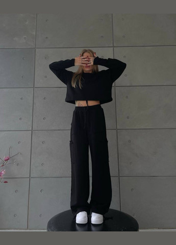 Повседневный костюм тройка в черном цвете, нежный и стильный костюм 3-ка No Brand 1024-3 (327373331)