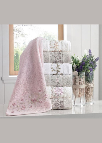 Набор 6 полотенец Eva 3D с вышивкой 70х140см (банни), трикотаж Pupilla комбинированный