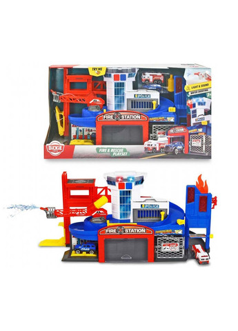 Набор пожарная часть и полицейский участок со звуковыми и световыми эффектами 18х52х23 см Dickie toys (278082673)