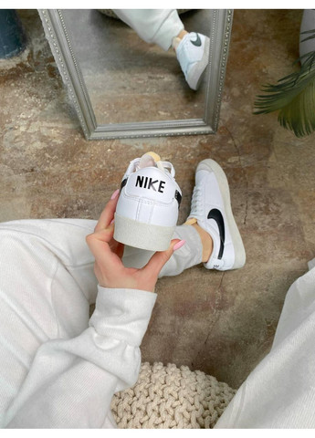 Черные демисезонные кроссовки мужские nike blazer 77 low 77 vintage white black 2 найк блейзер No Brand