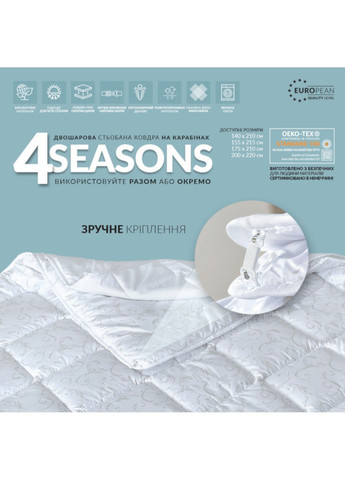 Одеяло "4 Сезона" 140х210 ЗИМА - ЛЕТО IDEIA (354815380)