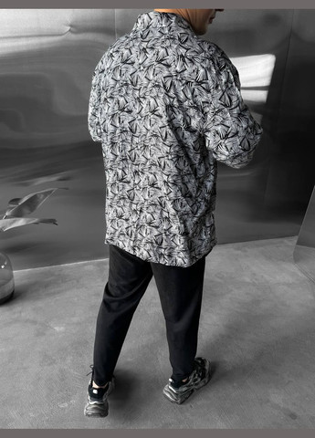 Черно-белая повседневный рубашка с цветами No Brand