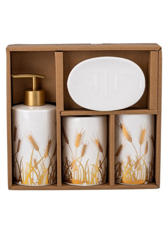 Набор для ванной комнаты 4 предмета Золотой колосок керамика 9190-016 No Brand (346530666)