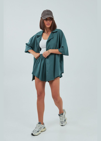 Трикотажний костюм з шортами та сорочкою Lurex (339433449)