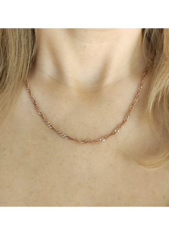 Срібний ланцюжок 925 проби в позолоті Сінгапур 45 см No Brand (367089327)