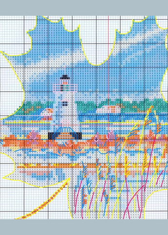 Набір для вишивання за нанесеною на канву схемою "Landscape in the lea". AIDA 14CT printed, 27*27 см Joy Sunday (313614376)