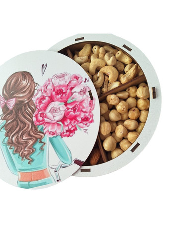 Наборы орехов в деревянной коробочке 300 граммов для девочки. Царство Меду (324627698)