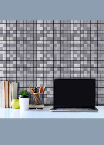 Самоклеюча алюмінієва плитка 300х300х3мм Срібна мозаїка SW-00001167 Sticker Wall (329898214)