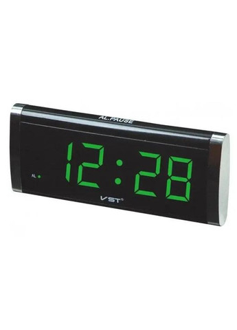 Настільний годинник 730 будильник 19х6х8см із зеленими цифрами від мережі VST (346048888)