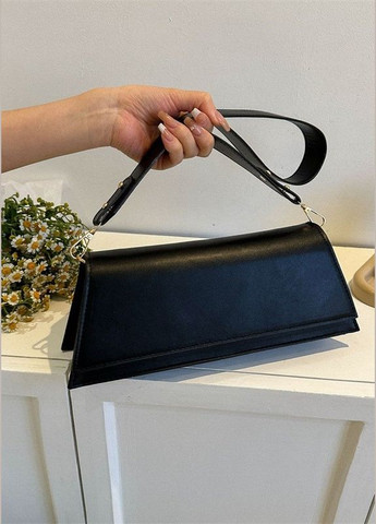 Жіноча класична сумка 1481 багет чорна No Brand (283251677)