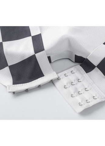 Эластичный топ-бандо в рубчик бело-черный в шахматную клетку One size No Brand (369722731)