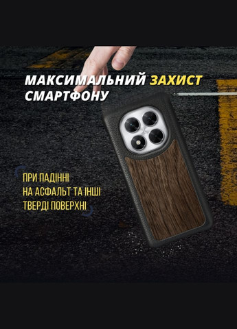 Шкіряна накладка WoodBacker Cover для Xiaomi Poco X7 Чорний (78312) Stenk (316651245)
