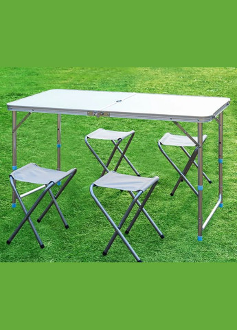 Складаний стіл для пікніка + 4 стільці Білий No Brand (294721482)