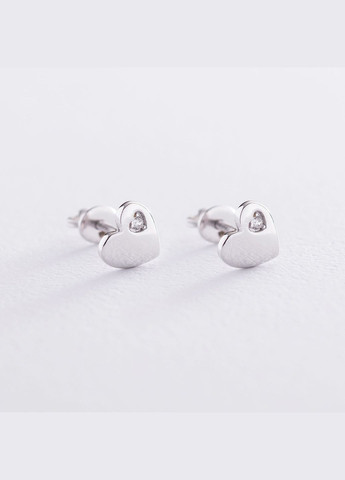 Золоті сережки Сердечка з фіанітами с06722 Oniks (316052183)