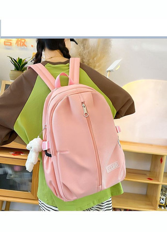 Рюкзак розовый с сумочками и пеналом в комплекте с мишкой. КиП (277698356)
