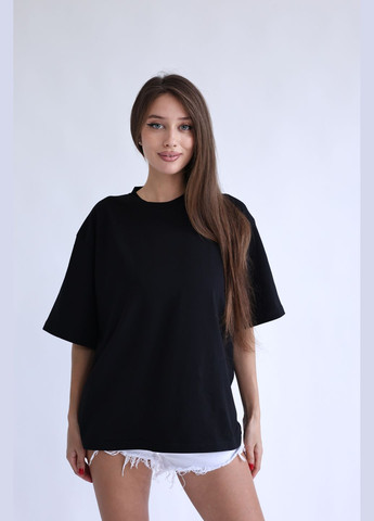 Женская футболка хлопок черная Kraya - (316476099)