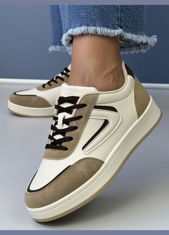 Стильные кроссовки женские для девочки (р 36 - 41) AESD бежевые демисезоны (301538329)