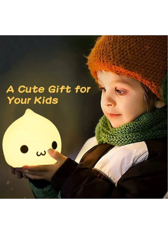 Ночник детский силиконовый белый, настольный LED ночник-капля с 7 цветами для безопасного сна No Brand (364191321)