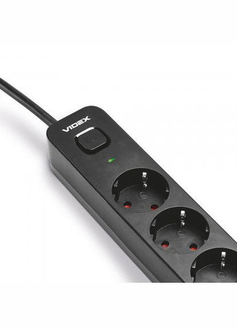 Сетевой удлинитель ONCORD с/с 3п 3м (3x1.5мм) 2.4А 2USB+USBC с кнопкой Black (VF-PD33G2U1C-B) Videx (305755269)