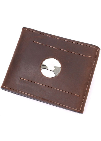 Надійний шкіряний затискач для грошей з тримачем Apple AirTag 11618 Коричневий Grande Pelle (329148320)