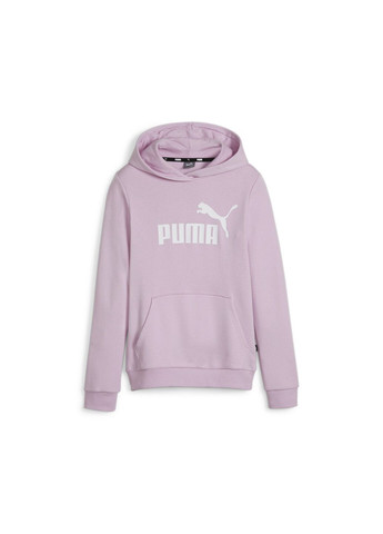 Puma дитяча толстовка essentials logo youth hoodie однотонний пурпурний спортивний бавовна, поліестер, еластан