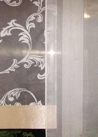 Комплект панельных занавесок Завитки 7шт карниз 200см молочный с бежевым (23_5п) Firanka Venzel (328949035)