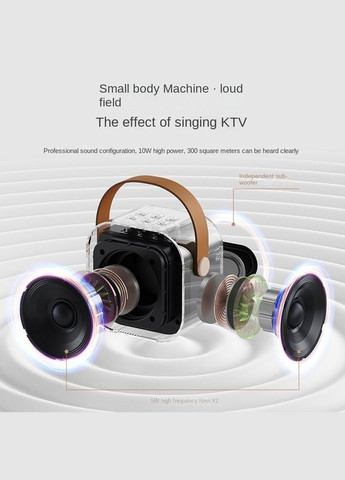 Караоке колонка з RGB підсвічуванням та бездротовим мікрофоном K12 Рожевий No Brand (315341886)