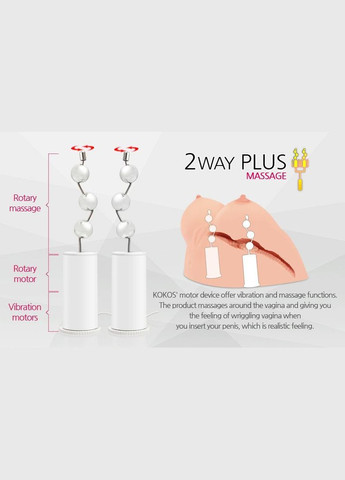 Мастурбатор Juilana Breast 2WayPlus с функцией массажа и вибрацией Kokos (369950446)