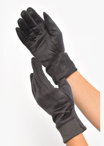 Перчатки женские замшевые на искусственном меху сенсорные темно-серого цвета Let's Shop (302661193)
