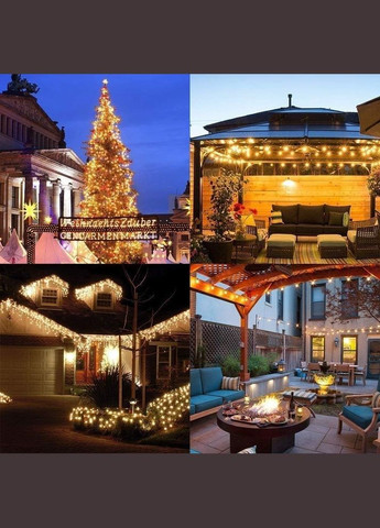 Вулична світлодіодна гірлянда Solar 12 метрів 100 LED на сонячній батареї "Кришталеві кулі" SunLamp (305572025)