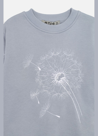 Yuki свитшот для девочки цвет серый цб-00269706 серый трикотаж