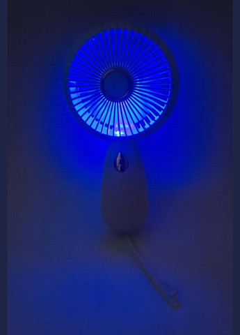 Портативный ручной аккумуляторный вентилятор с подсветкой ZB103W белый No Brand (329740159)