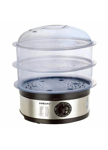 Електрична пароварка з 3 рівнями скороварка з автоматичним вимкненням і захистом від перегріву (FS346) Sokany (361385260)