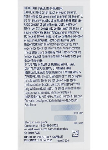 Відбілювальні смужки для зубів, без коробки 3D Whitestrips Professional Effects 1шт (285603-138357) Crest (368602458)