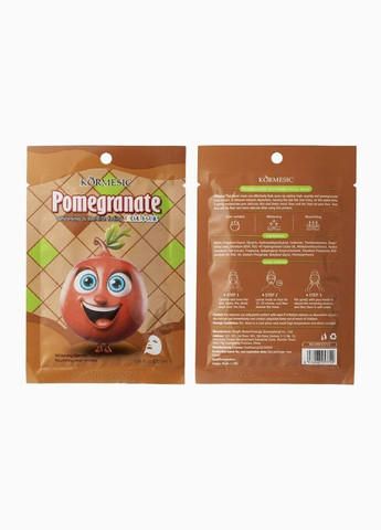 Освітлююча маска з екстрактом граната KORMESIC Pomegranate Whitening & Blemish-Facing Mask 25 мл No Brand (335868404)