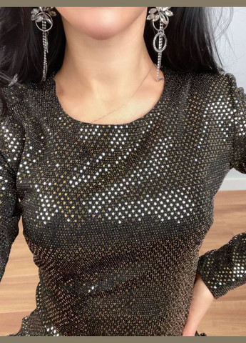 Блестящий стильный комбинезон Vakko комбинезон-шорты однотонный темно-золотистый праздничный, вечерний трикотаж