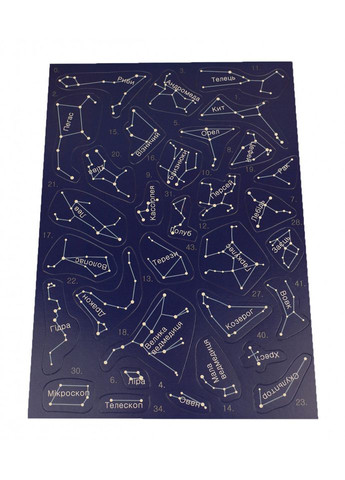 Гра з багаторазовими наклейками "Карта зоряного неба" KP-007 укр. мовою No Brand (366431689)