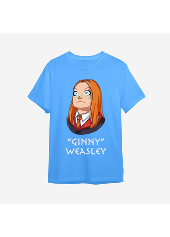 Голубая демисезонная детская футболка с принтом "ginny” weasley". гарри поттер (10599066755) ТiШОТКА