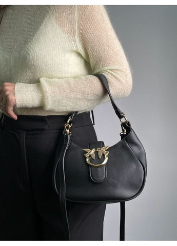 Сумка женская классическая багет черний Pinko Mini Brioche Bag Hobo Black / Gold No Brand (369653496)
