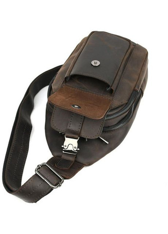 Сумка слінг через плече чоловіча шкіряна Коричневий 35676 TARWA (334285433)
